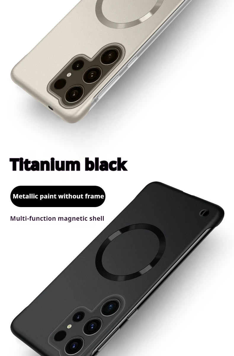 Thin Metallic Paint PC For Magsafe Magnetic Case For Samsung Galaxy S25Ultra S25 S24 S23 S22 Plus Ultra Borderless Cooling Cover