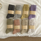 Winter Women Socks Wool Cashmere Thick Warm Long Socks Japanese Fashion Solid Color Thermal Floor Sleeping Socks Christmas Gifts