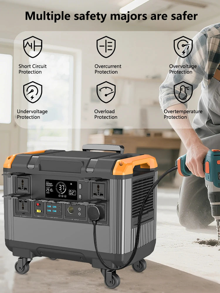 3000W Portable Power Stations Lifepo4 Battery Camping Outdoor Power Supply 5376wh Energy Storage 2400W Portable Power Generator