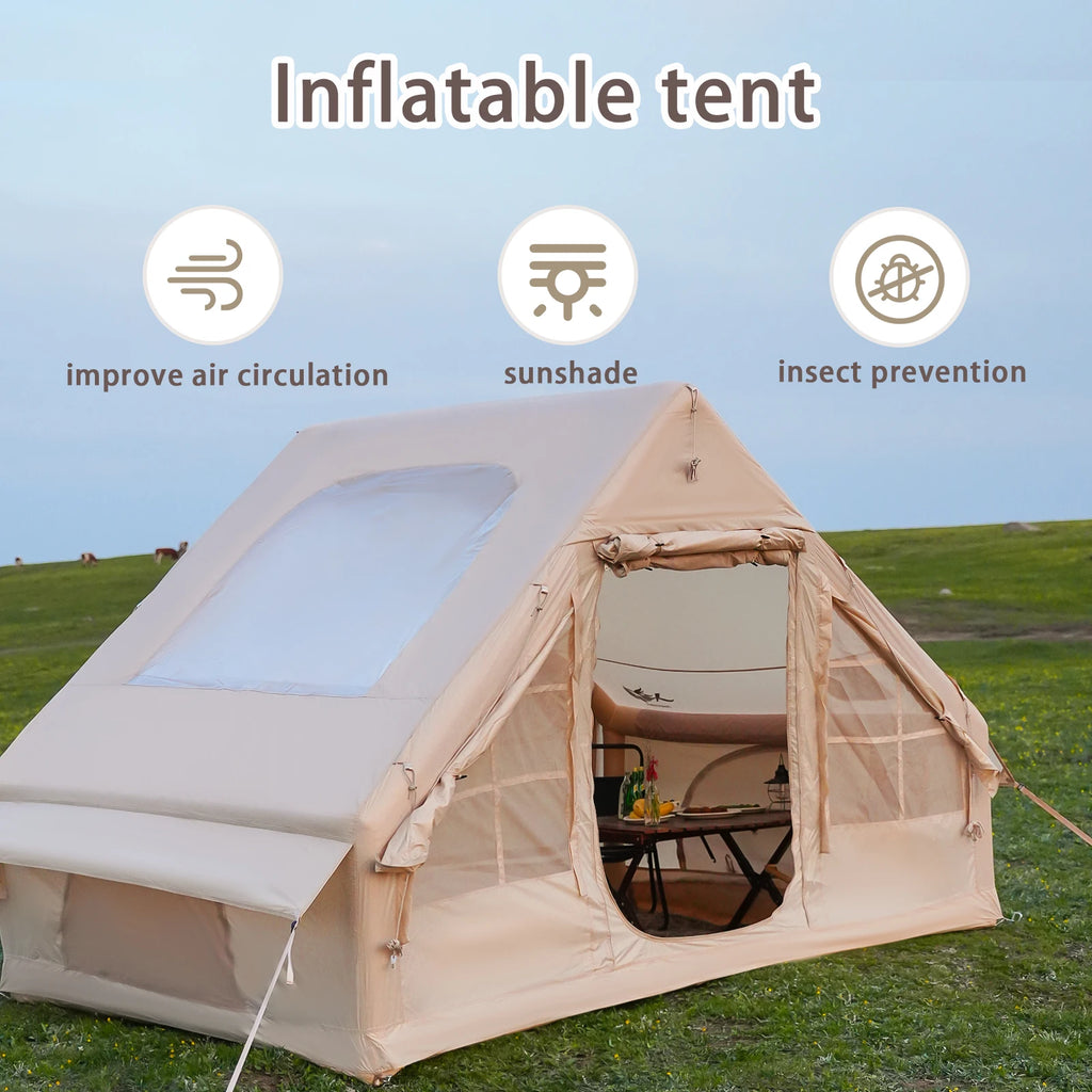 Inflatable Tents For Adult Camping, Luxury Camping Tents, Inflatable Tents With Stove Plug, 4/6/8 Person Family Camping Inflatab