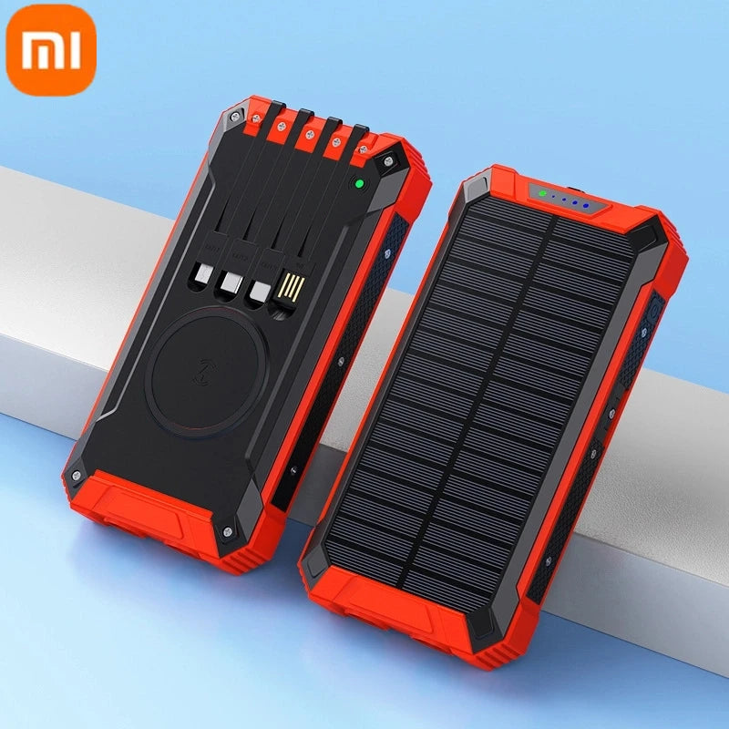 XIAOMI Solar Power Bank Wireless 200000mAh Large Capacity Fast Charging External Battery Outdoor Survival Emergency Equipment