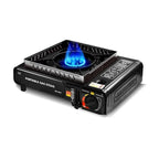 Portable outdoor gas stove, suitable for camping, barbecue cooking and household use. Compact, lightweight and durable gas stove