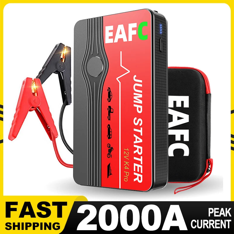 Car Jump Starter 2000A Power Bank Portable Car Battery Charger for 12V Auto Starting Device Petrol Diesel Emergency Booster