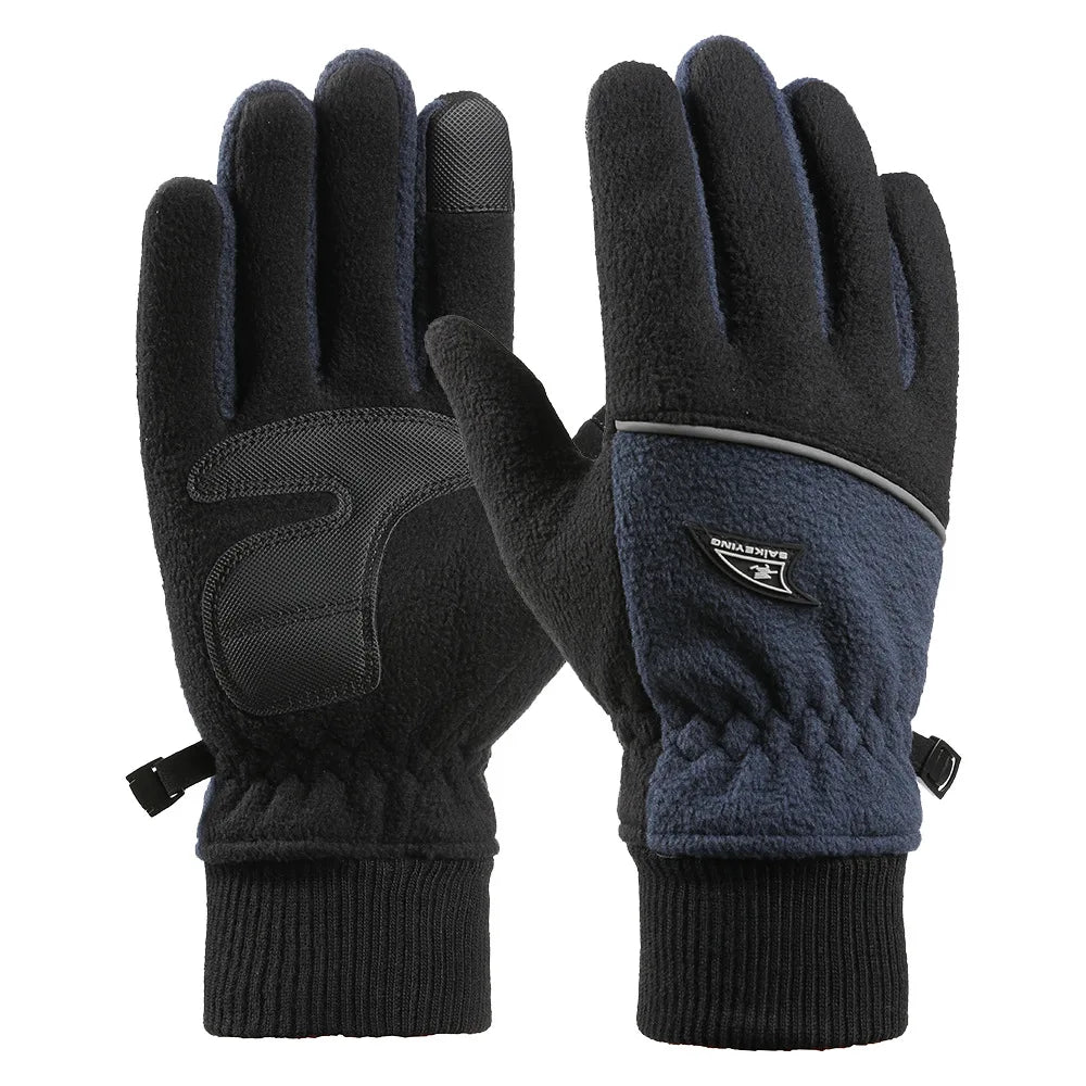 Winter Men's Gloves Polar Fleece Thick Warm Women Cycling Sports Driving Waterproof Non-Slip Touch Screen Motorcycle Gloves