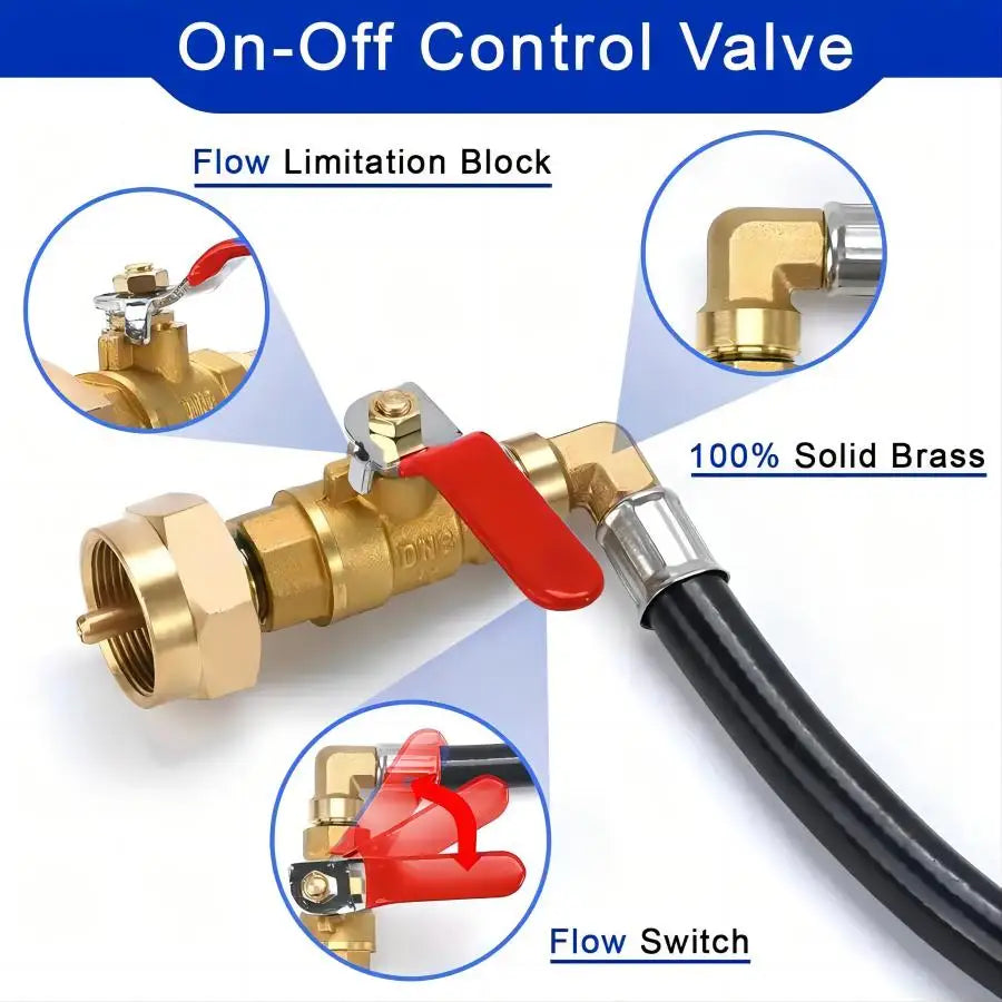 1pc,Propane Tank Refill Adapter Kit,3ft Hose With Safety Shutoff Valve,Easily Fill 1lb Bottles From 20lb,Kitchen Accessaries