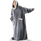 Men's and women's extra long winter hoodies, greedy blankets, pajamas with sleeves, sportswear
