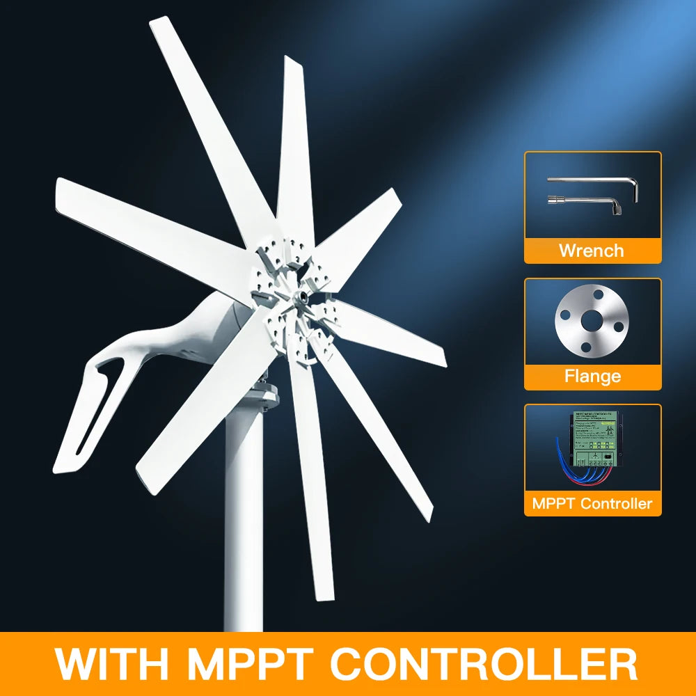 1000w Wind Turbine Generator 12V 24V 48V DC 220v AC Home System Free Green Alternative Energy Solar Panels Home Energy Solutions