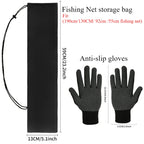 Fishing Landing Net Aluminum Alloy Durable Telescoping Extend to 190cm/130cm/55cm Folding Mesh Safe Fish Catching Releasing