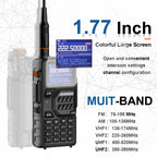 2PCS Baofeng K5 Plus 10-Watt 136-174/220-260/400-480MHz Type-C 2500mAh Battery 999CH