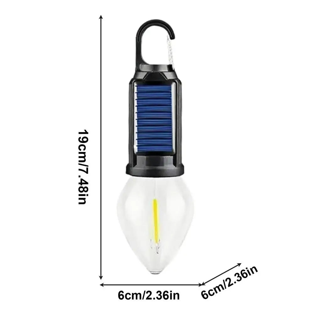 Camp Tent Light Waterproof Solar Rechargeable Waterproof Camp Light Vintage Decoration Lightweight Tent Lamp With Mounting Hook