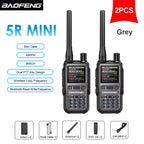 BAOFENG New Walkie Talkie 2PCS 5R Mini 5W Radio walkier talkie BT Dual PTT Transmission AM Aviation Reception Mini Case Radio