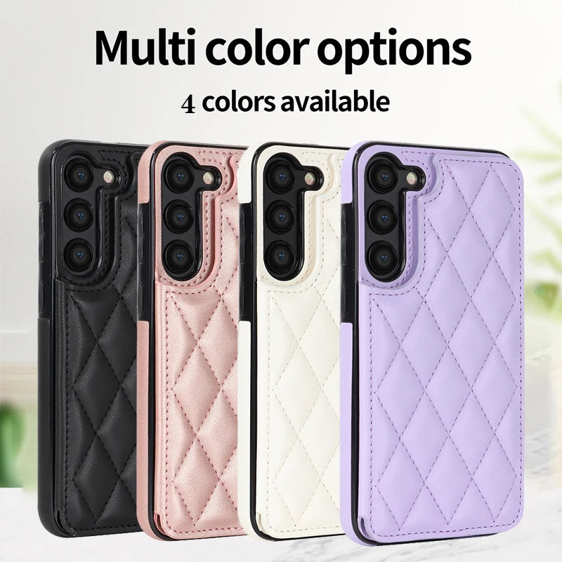 Wallet Small Fragrance Card Insert Leather Case For Samsung Galaxy A71 A56 A55 A54 A53 A52 A51 A36 A35 A26 A17 A16 A15 A14 A13