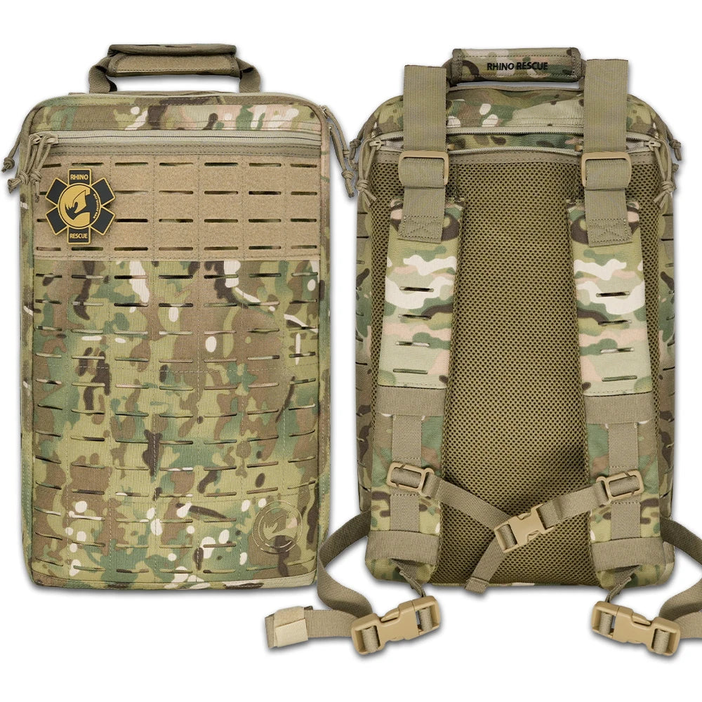 Rhino Rescue First Aid Backpack 20L 1000D Nylon Tactical Backpack First Aid Trauma Kit Out Bag for Hiking Camping R20