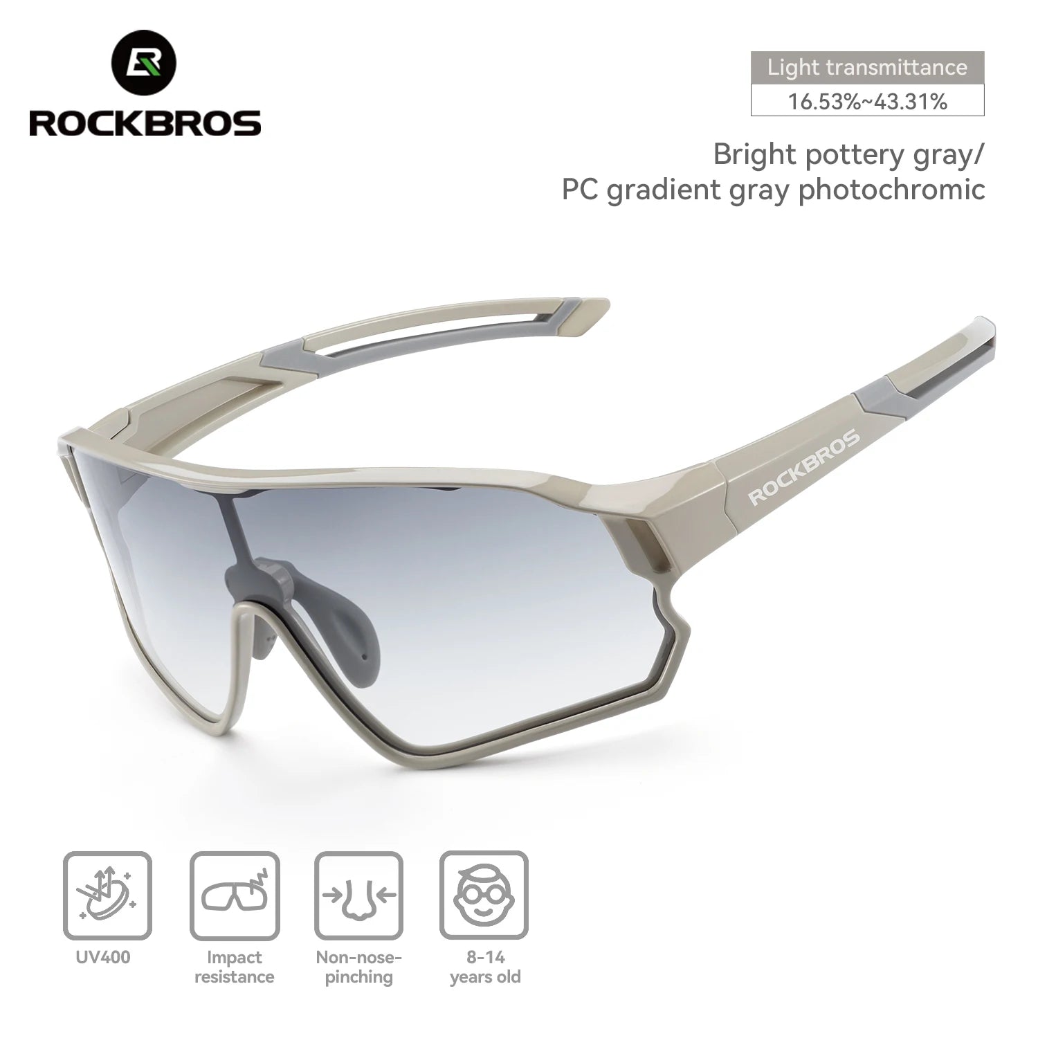 ROCKBROS Sunglasses Kids Girls Boys Polarized/Photochromic Goggles Children Glasses UV Protection Eyeglasses Eyewear