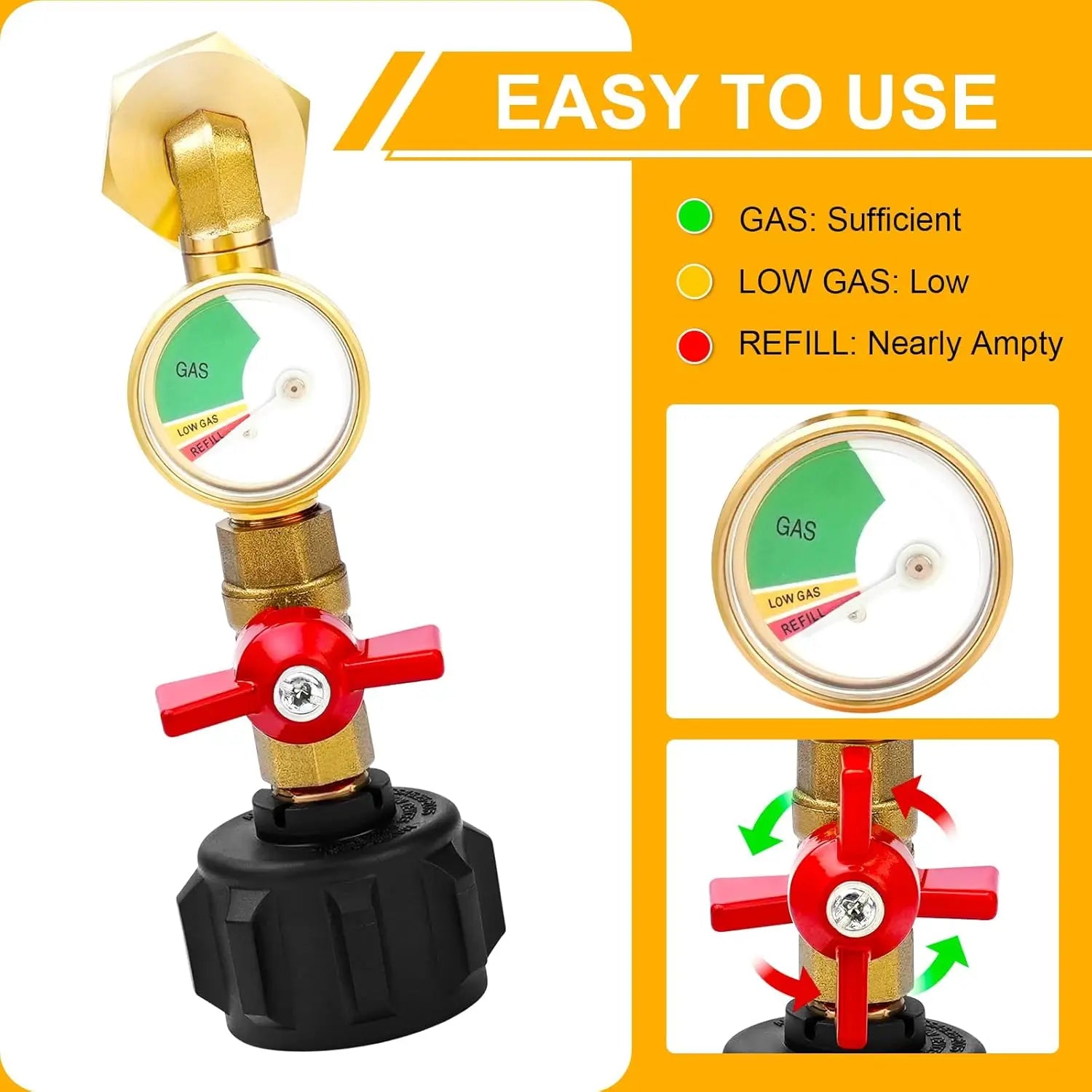 Propane Gas Converter 20 lb to 1 lb Propane Refill Elbow Adapter for Propane Heaters Grills Stoves Camping Equipped