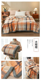 Knit Blanket Throw Soft Chenille Yarn Knitted Blanket Machine Washable Crochet Handmade Knit Throw Blanket for Couch Bed