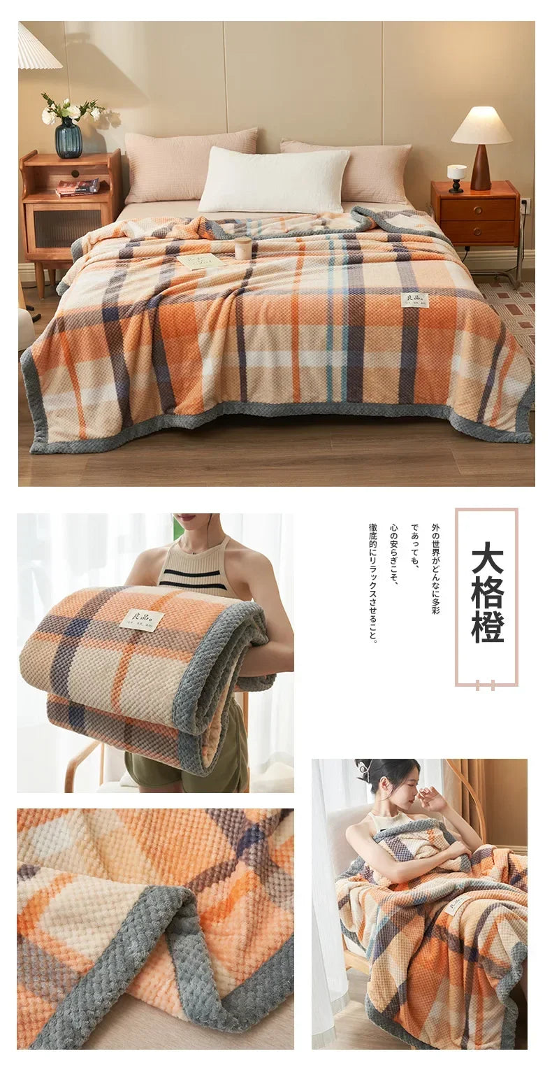 Knit Blanket Throw Soft Chenille Yarn Knitted Blanket Machine Washable Crochet Handmade Knit Throw Blanket for Couch Bed