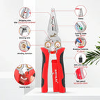 Multifunctional Wire Stripper Electrician Pliers 8-in-1 Stainless Steel Needle-nose Pliers with Electrical Measurement Hand Tool