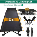 LILYPELLE Folding Camping Cot, Heavy Duty Sleeping Cots with Carry Bag, Double Layer Oxford Portable Travel Camp Cots for Home