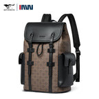 Septwolves Fashion Design Printed Leather Backpack Man Large Flip Cover Business Print Travel Laptop Bags Big Monogram Bagpack
