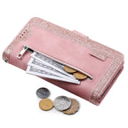 Zipper Wallet Case for Samsung Galaxy S25Ultra S24 Ultra 24FE S25 Plus Leather Case Kickstand Phone Cover Cash Cards Pocket