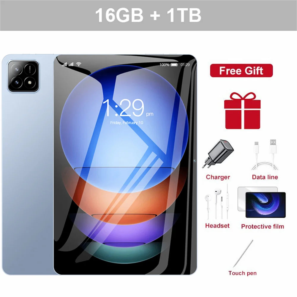 Pad 7s pro Tablets 20000mAh 5G Dual SIM WIFI For Kids Tablet PC 10inch 22GB+2TB Global Version Android Tab With keyboard 2025