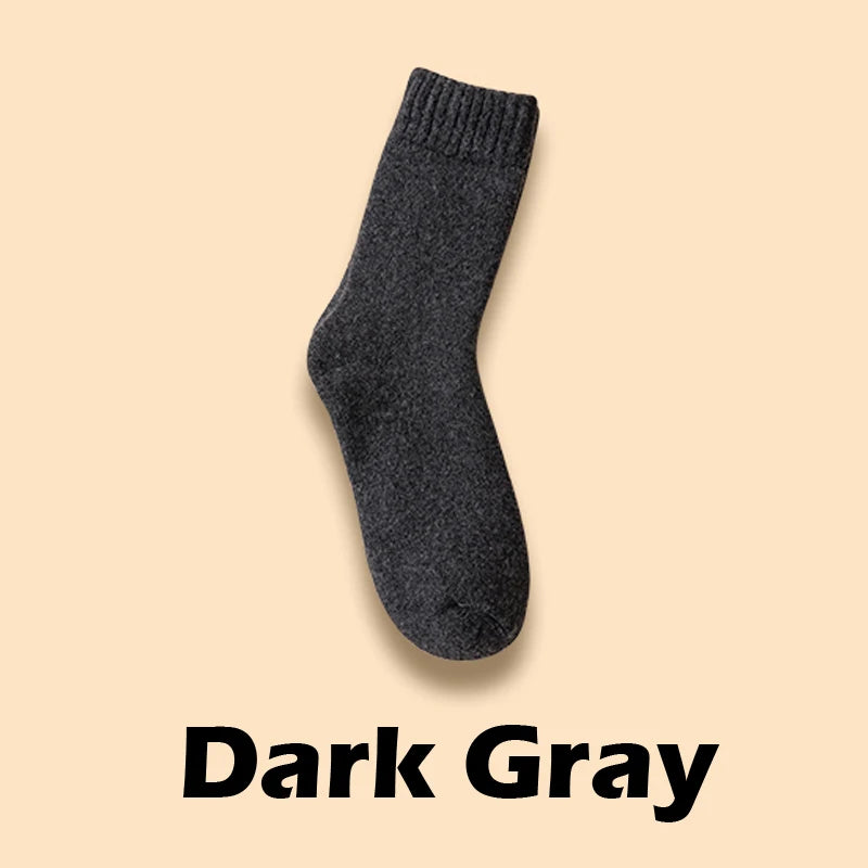 2025 New Winter Warm Women Socks Wool Male Men Socks Super Thicker Solid Socks Merino Wool Socks Against Cold Snow Terry Socks