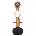 Propane Adapter 1Lb to 20Lb, QCC1 Propane Refill Elbow Adapter with Gauge and ON-Off Control Valve for 1LB Propane Tank