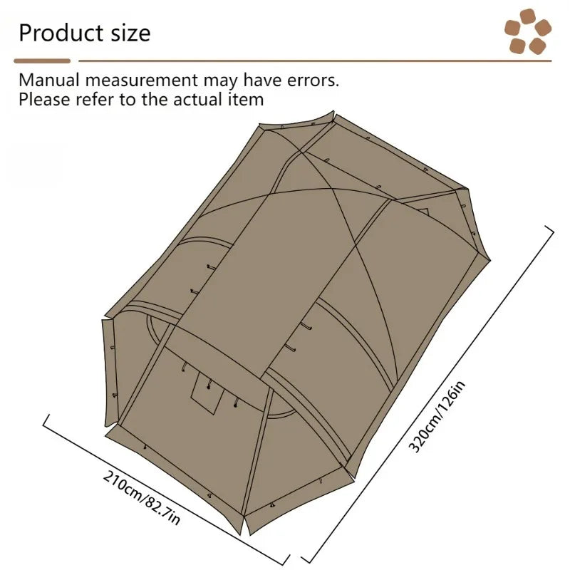 Outdoor Fireproof Hot Tent 2 Person Waterproof Extend Dome Tent Snow Skirt, for Camping Hiking Hunting Winter Tent 4 Season