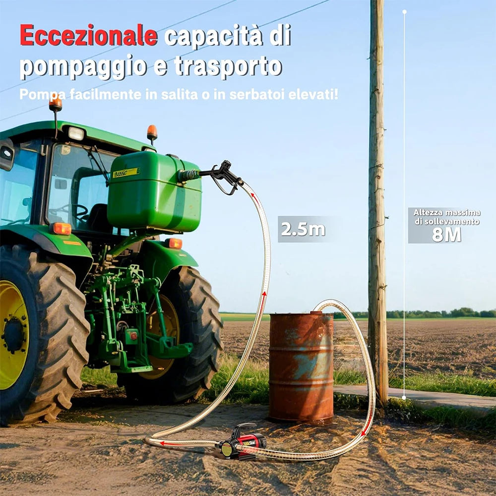 TaskStar 12V Electric Fuel Transfer Pump Kit 13GPM Battery Diesel Transfer Pump with Fuel Nozzle Hoses for Home Business Farm