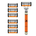 6-Layers Safety Razor Set High Quality Men Razor Sharp Stainless Steel Shaving Changeable Shaver Head Blade ﻿