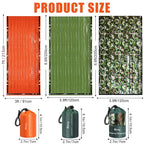 PE Emergency Sleeping Bag Waterproof Portable Survival 120x200cm Sleeping Bag for Outdoor Camping Hiking Adventure