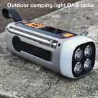 Solar Hand Crank Radio DAB FM Radio with Flashlight BT Speaker Emergency Weather Radio Rechargeable for Emergency Camping