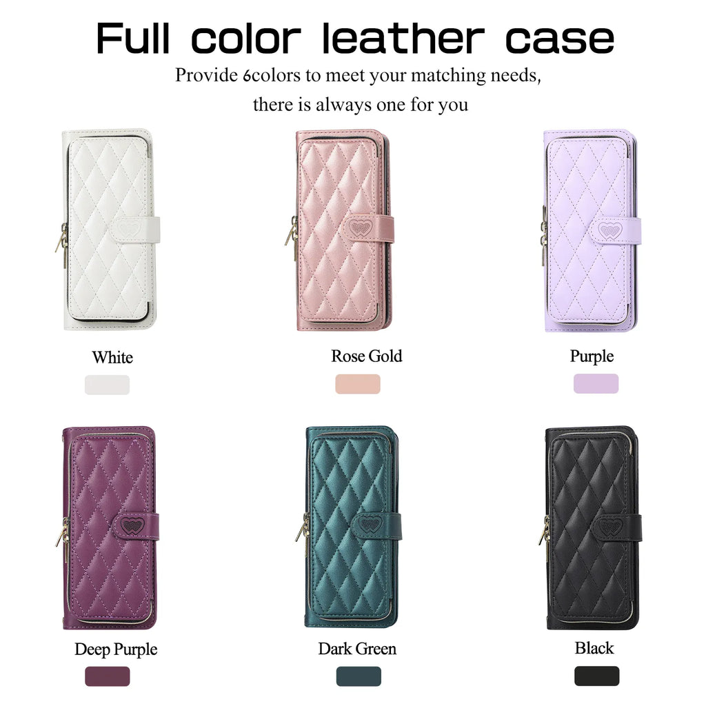 Crossbody Lanyard Leather Phone Case for Samsung Galaxy Z Fold 7 6 5 4 3 Fold5 Fold4 Fold6 5G Wallet with Card Holder Slot Cover