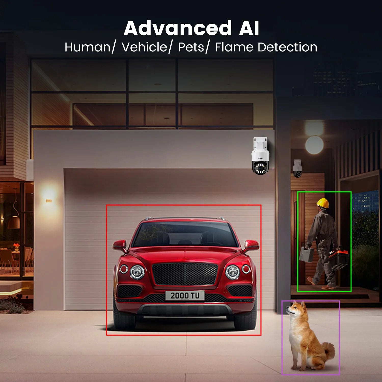 ZOSI 8MP PTZ PoE CCTV Security Camera System AI Face Person Vehicle Detect 4K 8CH Expand 16CH NVR Video Surveillance IP Cam