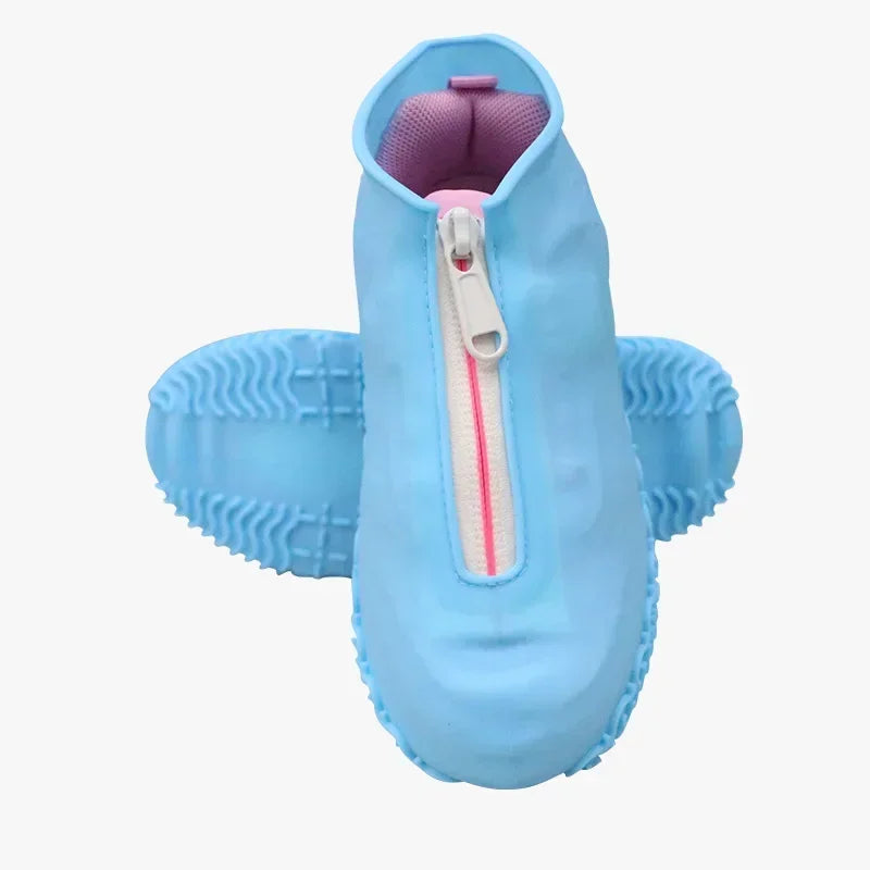 Silicone Waterproof Shoe Covers Reusable Overshoes with Zipper Resistant Rain Boots Non-Slip Washable Protection for Women Men