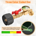 FAST-3 Pcs Propane Refill Elbow Adapter With Tank Gauge, Propane Tank Adapter For 1 Lb Tank, Universal Propane Gas Gauge