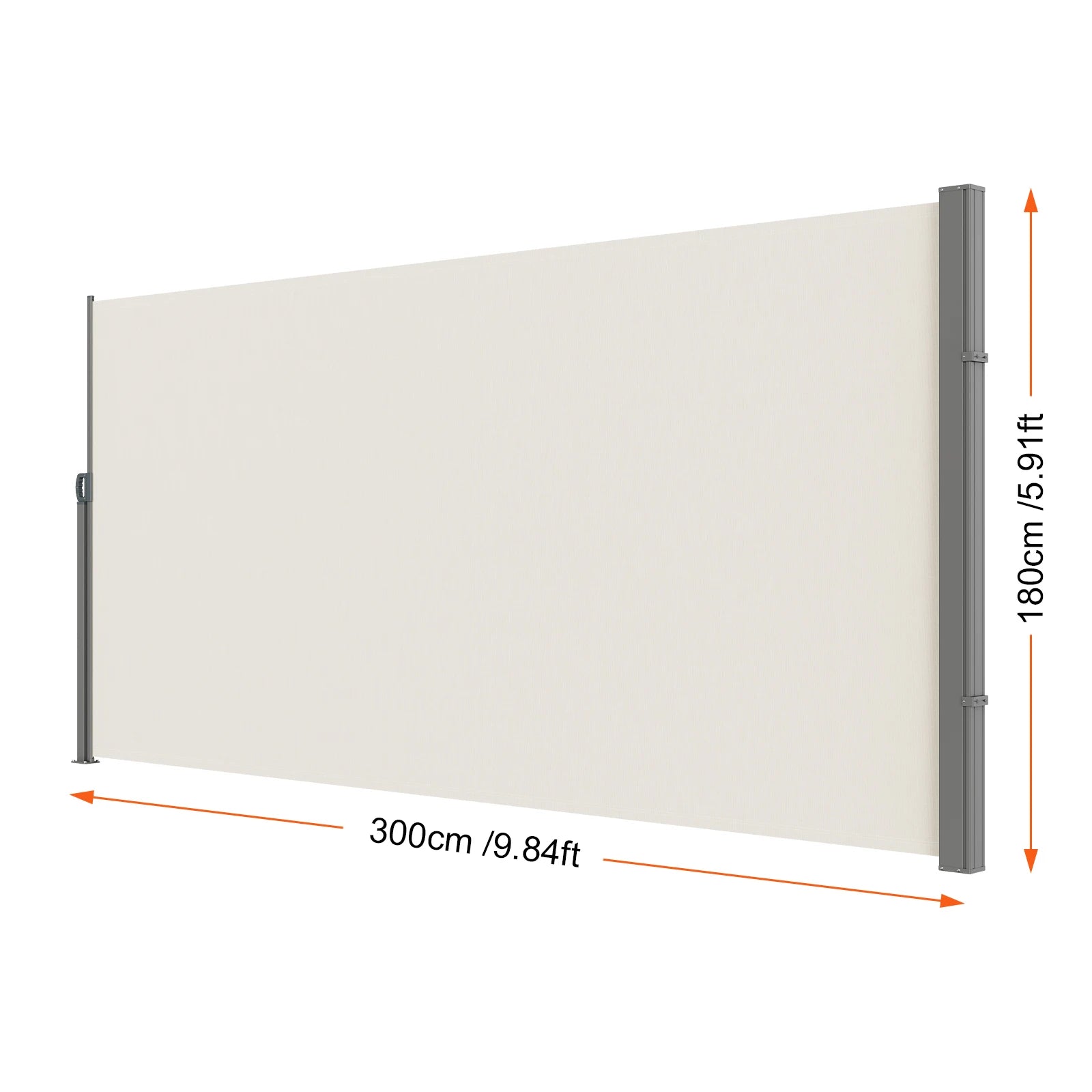 SucceBuy Retractable Side Awning Outdoor Privacy Polyester Water-proof Retractable Patio Screen UV 30+ Room Divider Wind Screen