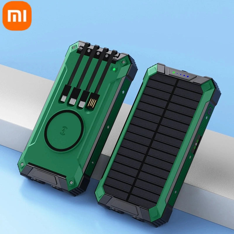 XIAOMI Solar Power Bank Wireless 200000mAh Large Capacity Fast Charging External Battery Outdoor Survival Emergency Equipment