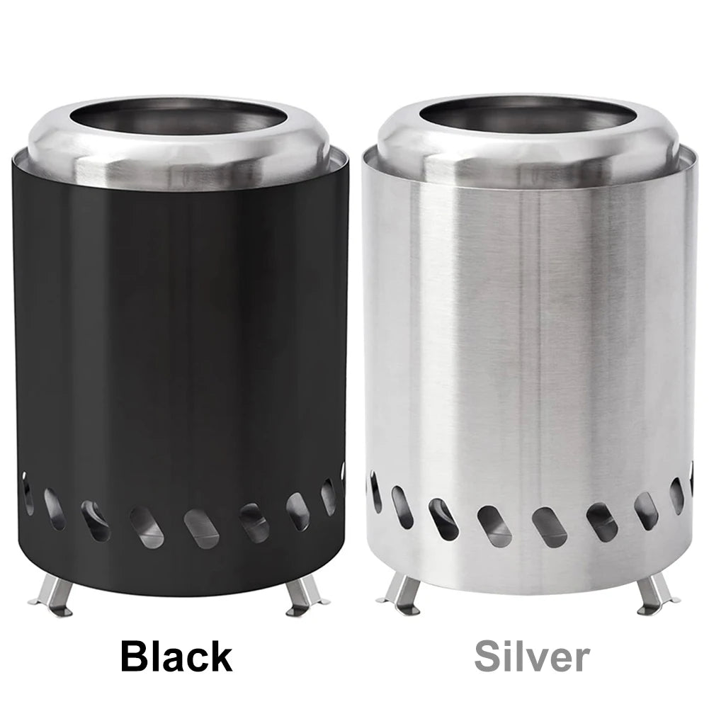 Smokeless Tabletop Fire Pit Stainless Steel Indoor Outdoor Table Top Firepit Portable Mini Stove for Outside Patio Camping