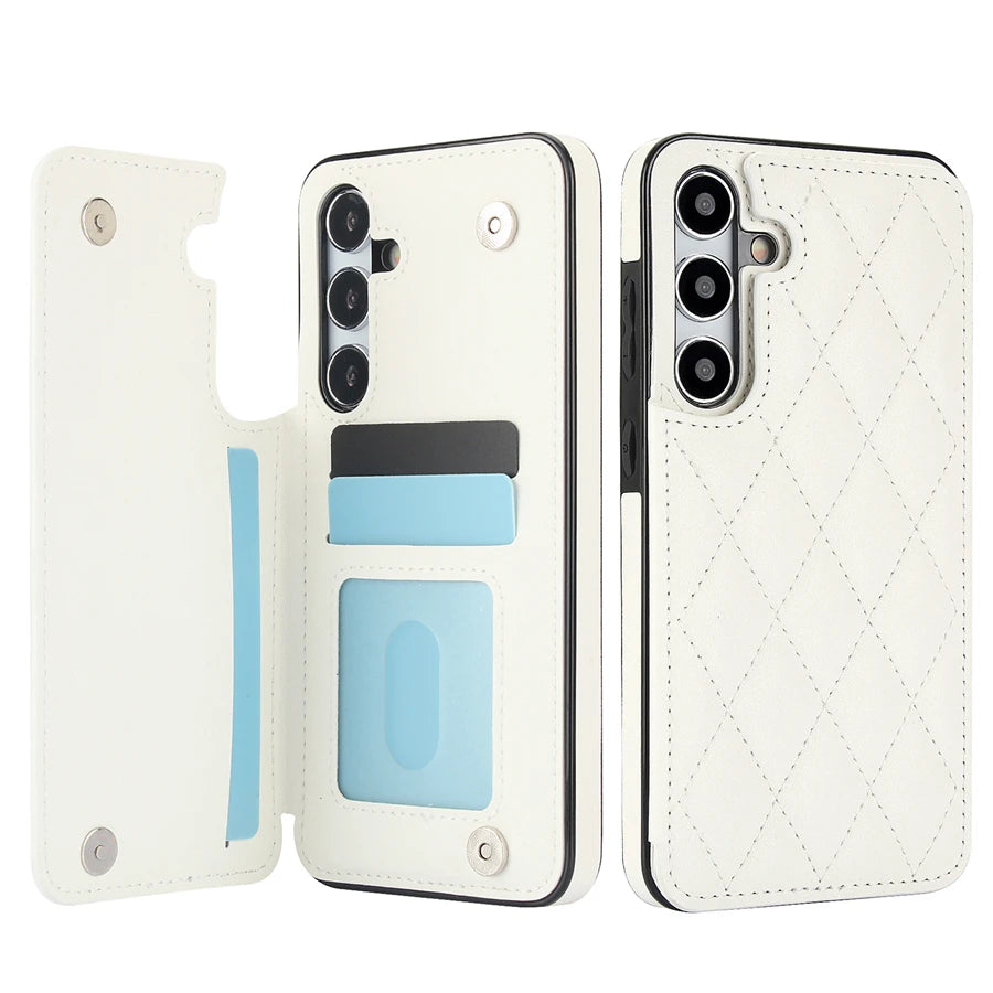 Wallet Small Fragrance Card Insert Leather Case For Samsung Galaxy A71 A56 A55 A54 A53 A52 A51 A36 A35 A26 A17 A16 A15 A14 A13