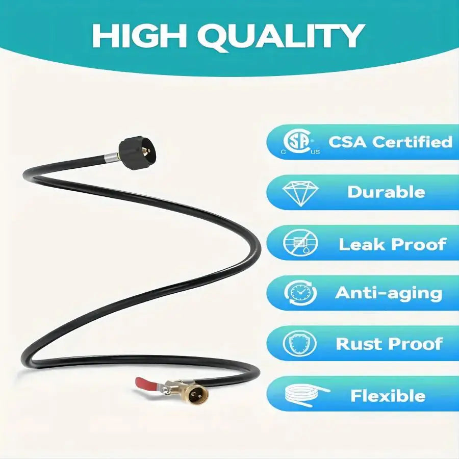 1pc,Propane Tank Refill Adapter Kit,3ft Hose With Safety Shutoff Valve,Easily Fill 1lb Bottles From 20lb,Kitchen Accessaries