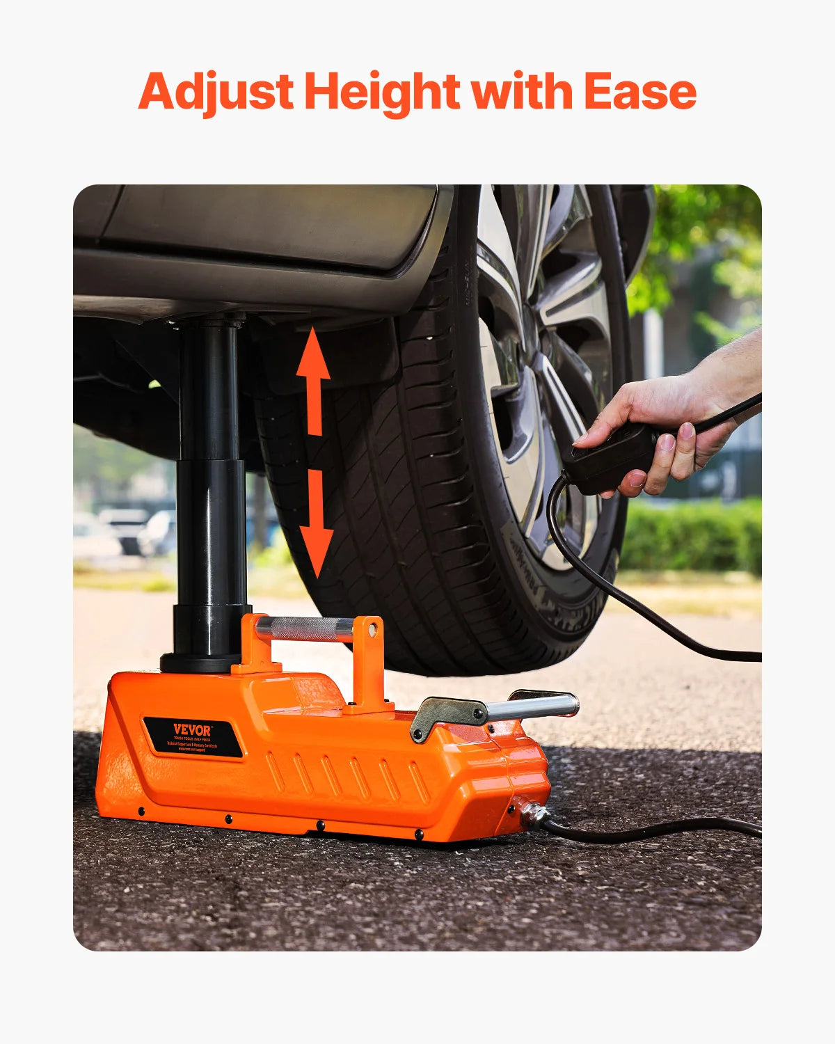 SucceBuy Electric Car Jack 15T Adjustable Electric Scissor Jack 12V Dual-Powered Tire Changer with LED Light for Sedan SUV Truck