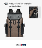 Septwolves Fashion Design Printed Leather Backpack Man Large Flip Cover Business Print Travel Laptop Bags Big Monogram Bagpack