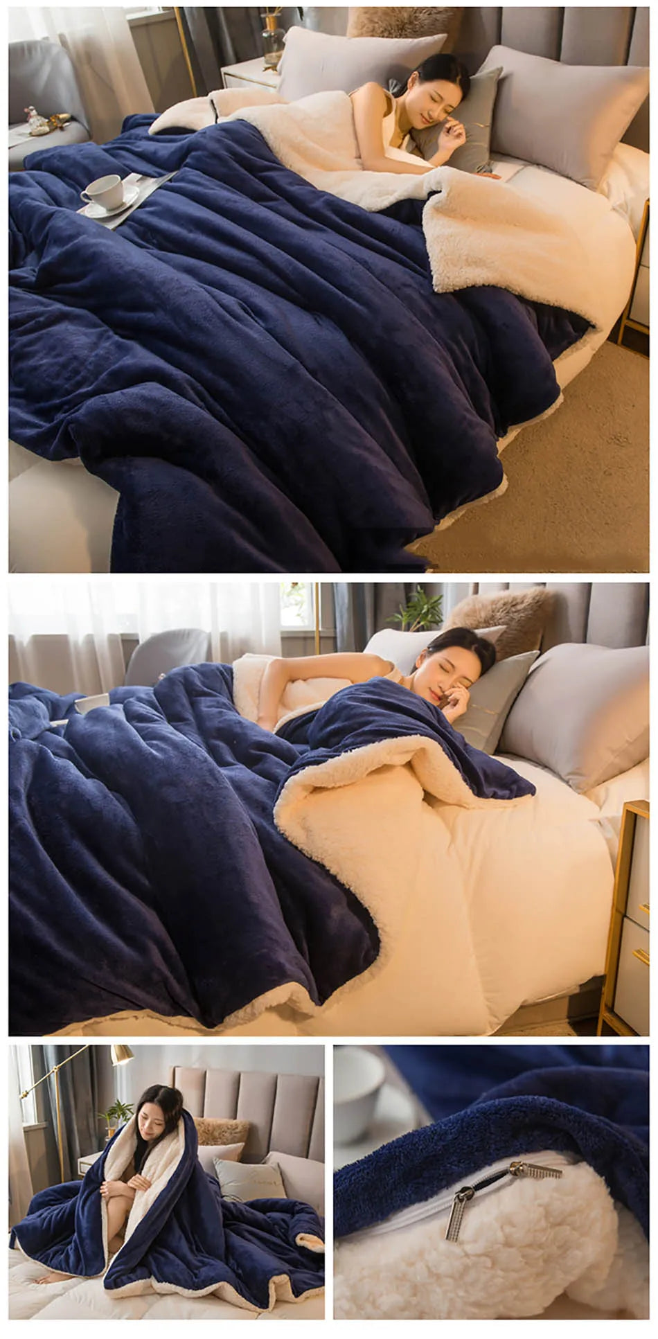 Winter Bed Blankets Solid Color Fleece Blankets Throws Adult Thick Warm Sofa Winter Blanket Super Soft Warm Duvet Cover Luxury