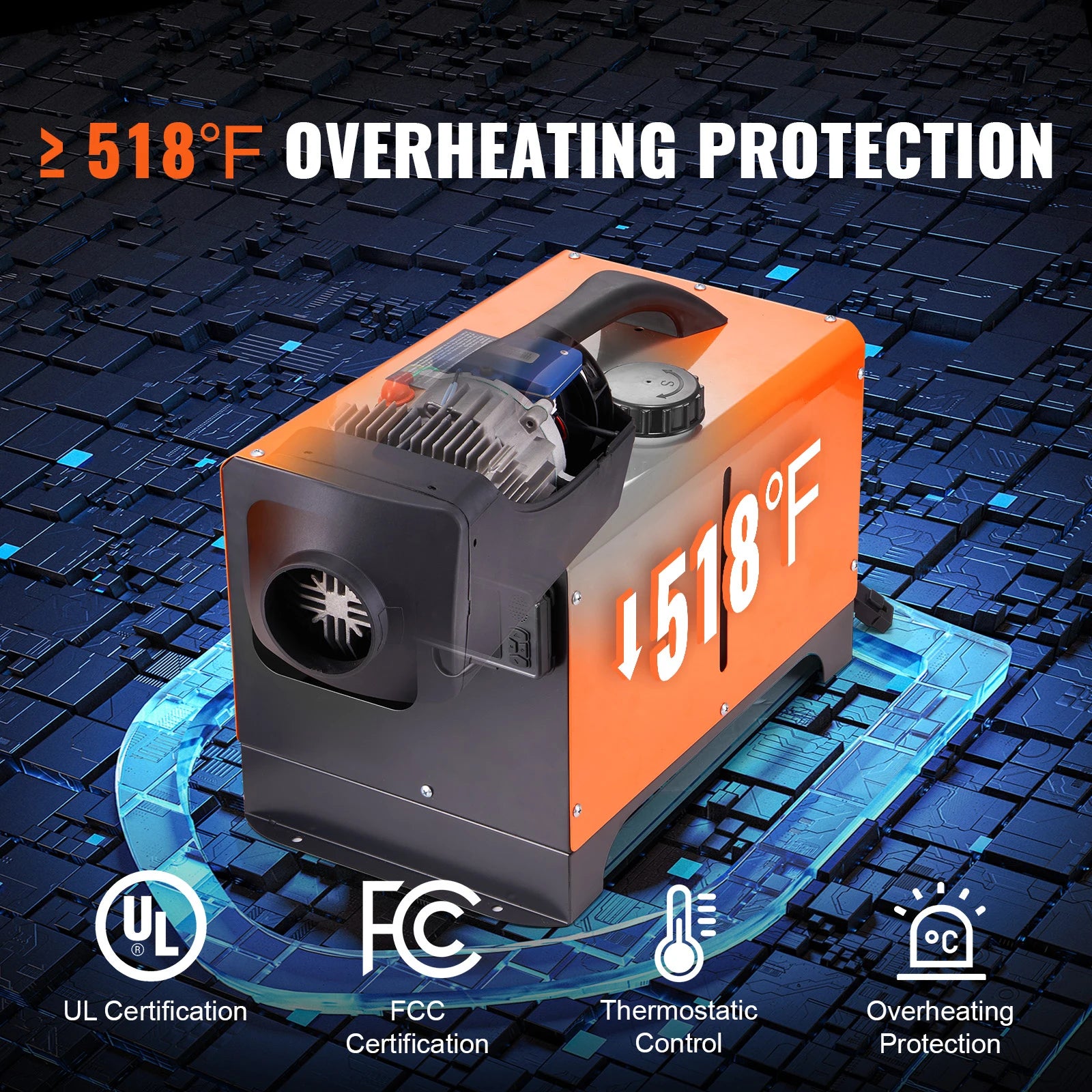 SucceBuy 5/8KW Diesel Air Heater 12V All in One Car Heater with Silencer Remote Control for Truck Boat RV Parking Diesel Heater