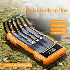 80000mAh Large Capacity Portable Outdoor Solar Mobile Power 4 in 1 Built in Cables LED Digital Display For iPhone Samsung Xiaomi