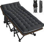 LILYPELLE Folding Camping Cot, Heavy Duty Sleeping Cots with Carry Bag, Double Layer Oxford Portable Travel Camp Cots for Home