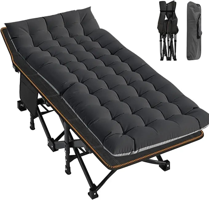 LILYPELLE Folding Camping Cot, Heavy Duty Sleeping Cots with Carry Bag, Double Layer Oxford Portable Travel Camp Cots for Home