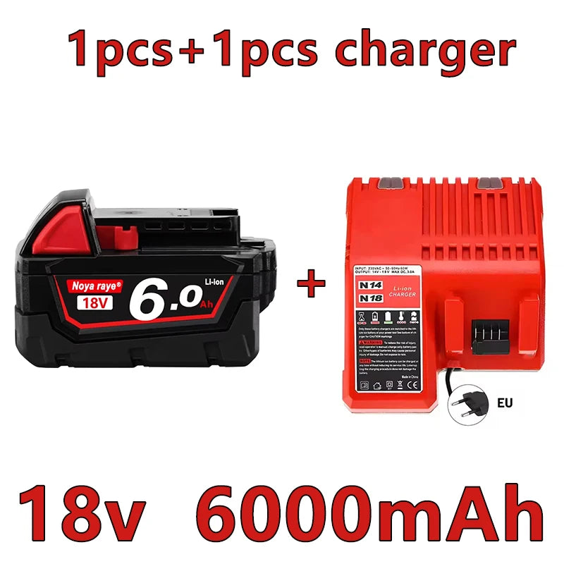 For Milwaukee 18V/ 3Ah 5Ah 6Ah 18650 Lithium Replacement Battery For Milwaukee 48-11-1860 48-11-1850 48-11-1840 Tool Battery
